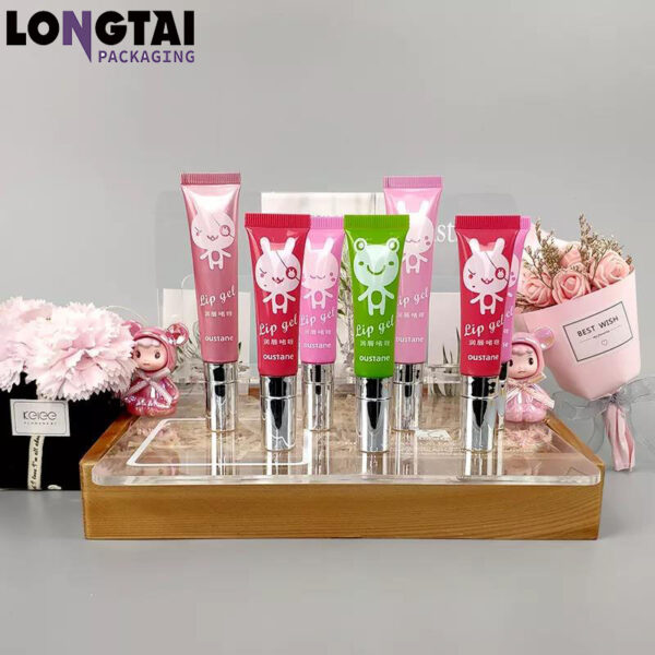 Pink Lip gloss  cosmetic squeeze tubes -Longtai pack Manufacturer