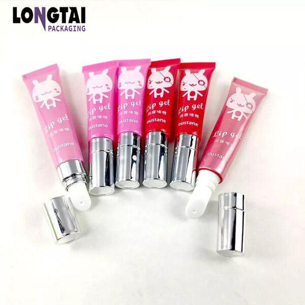 Pink Lip gloss  cosmetic squeeze tubes -Longtai pack Manufacturer