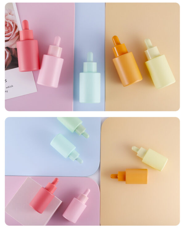 Essential oil serum pink cosmetic dropper bottle