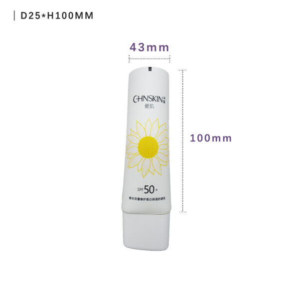 Plastic oval sunscreen cream tube packaging