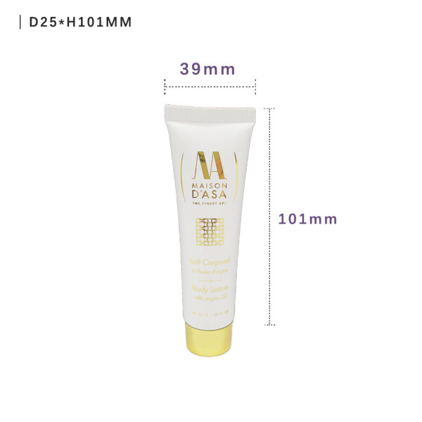 High-end soft squeeze tubes with gold hot stamping golden cover for cosmetic packaging