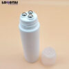 plastic tube with three roller ball massage applicator