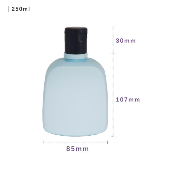 Oval shape 250ml HDPE bottle