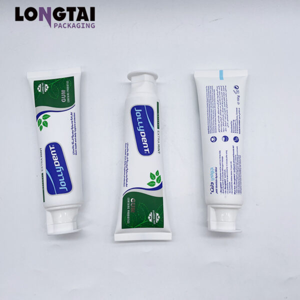 Plastic toothpaste packaging tube