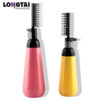 PET salon hair dyeing bottle with comb applicator