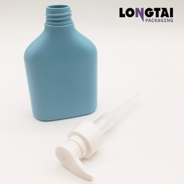 Flat 100ml HDPE bottle with pump