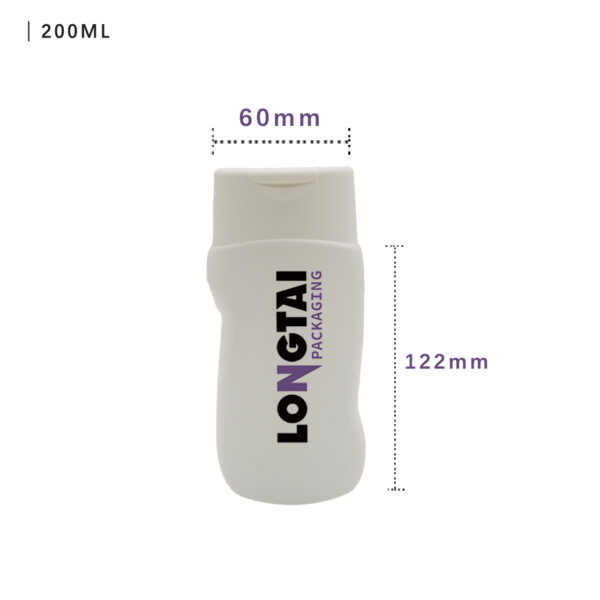 Flat body 200ml HDPE shampoo bottle