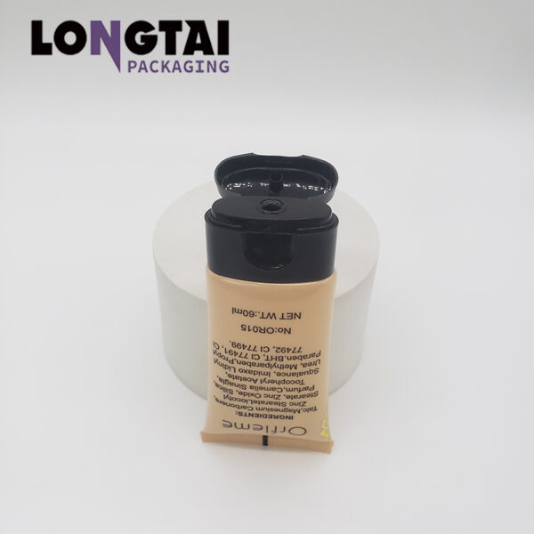 60ml plastic liquid foundation flat tube