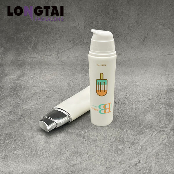 40g flat BB cream packaging tube with airless pump